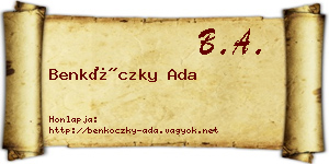 Benkóczky Ada névjegykártya